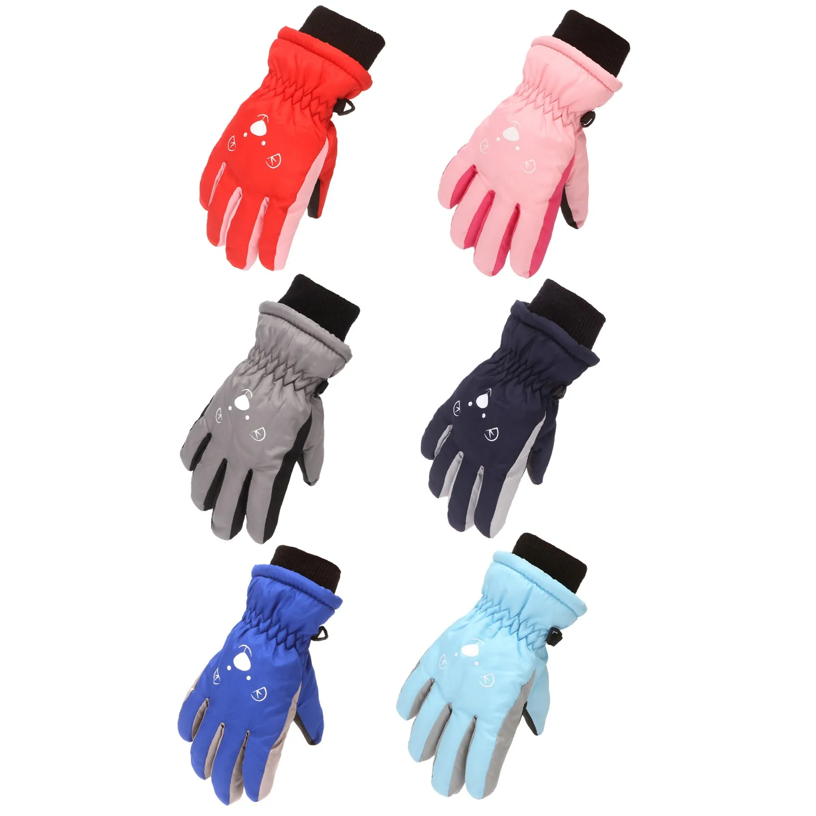 

Winter Warm Gloves Outdoor Kids Boys Girls Snowboarding Snow Skating Windproof Durable Blue Mitten Glove Water Proof Gloves Boys