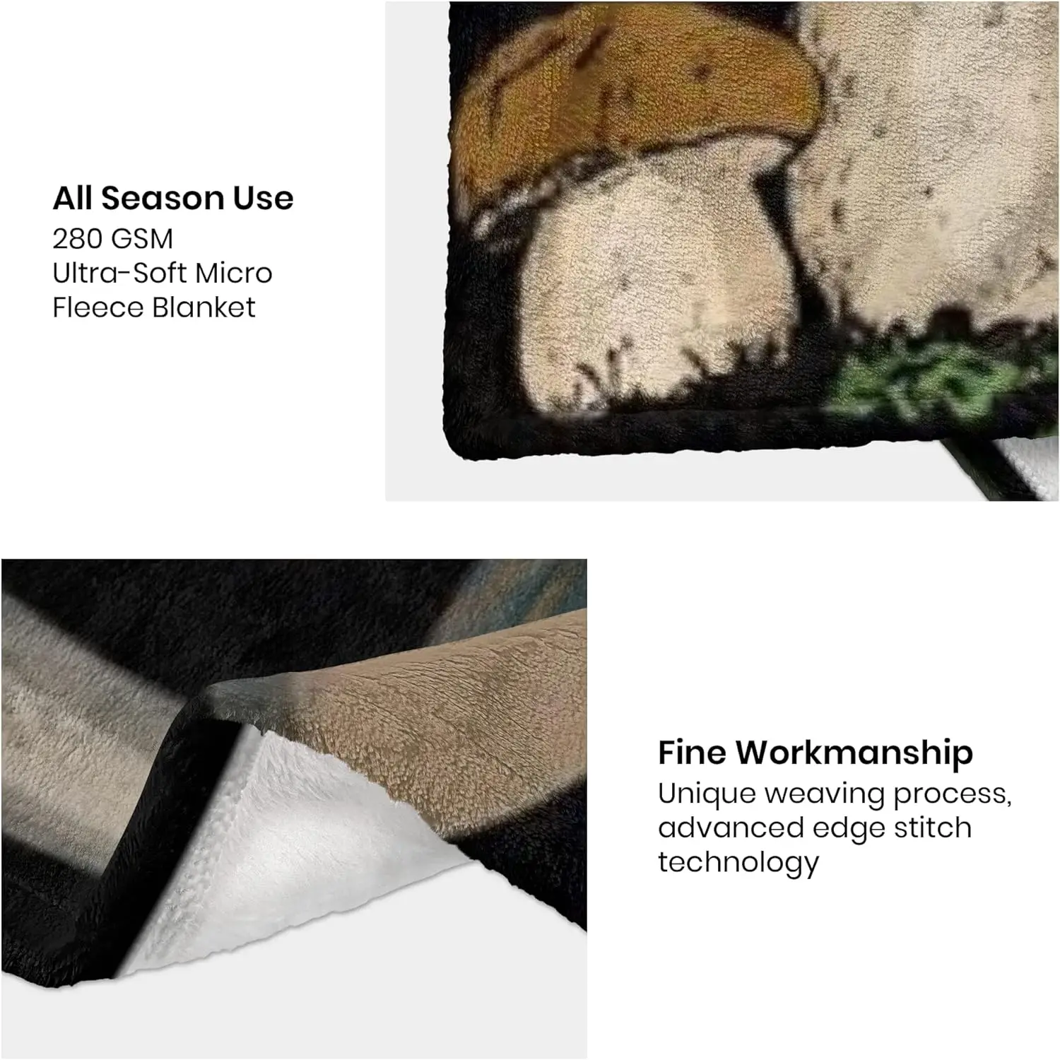 Фланелевое флисовое покрывало в виде грибов и лягушек легкий милый уютный