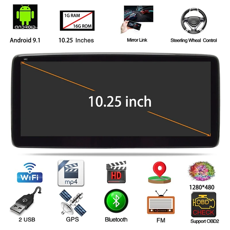

10.25 Inch Android 9.1 Car Multimedia Player 1Din Adjustable Screen Wifi Bluetooth GPS Navigation Player For BMW-Style