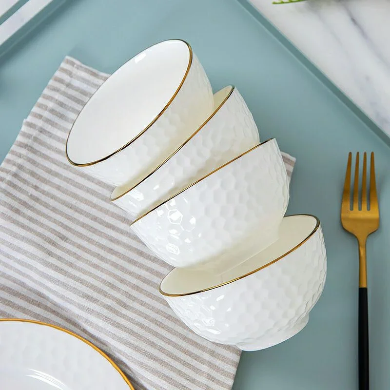 4 шт. Набор чашек для рамен из Пномпеня рельефная миска риса Высококачественная