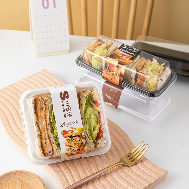 

50 шт. Швейцарский роликовый контейнер, Роликовая Коробка для торта, коробка для упаковки сэндвичей, выпечки, Квадратный Контейнер с крышкам...