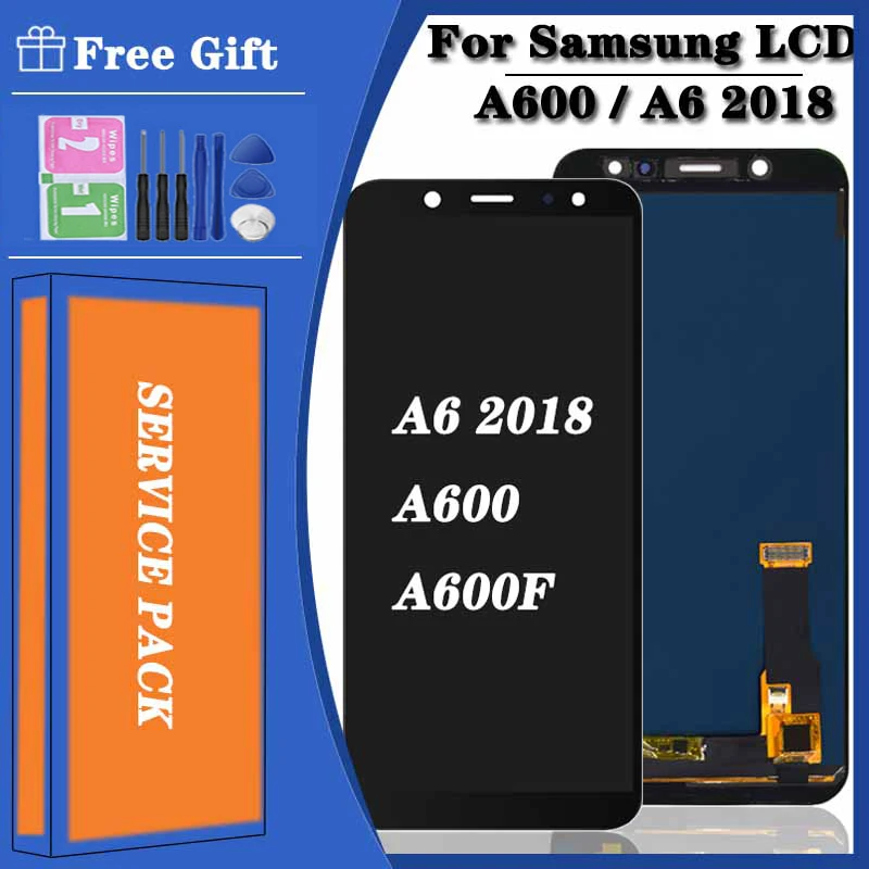

100% test For Samsung Galaxy A600 A6 LCD Display with Touch Screen Digitizer Assembly for Samsung SM-A600F SM-A600FN lcd