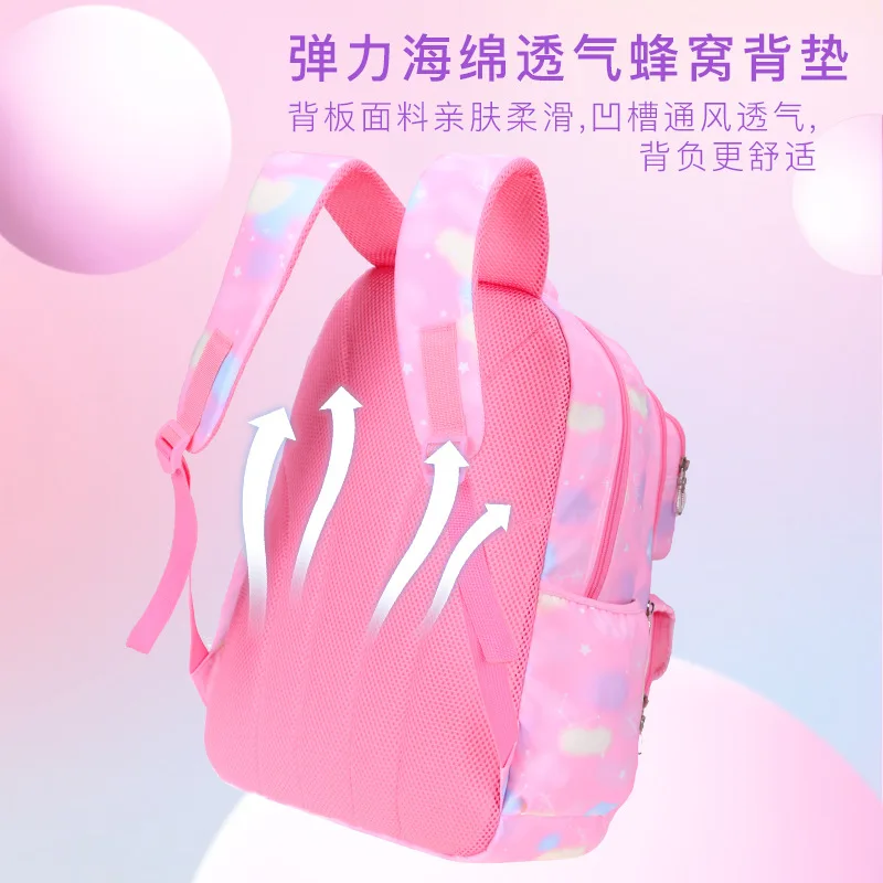 New Star Fantasy Children's Schoolbag Shoulder Bag for Primary School Girls with Reduced Load and Waterproof Spine Protection