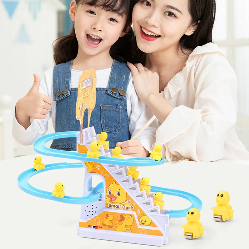 

Электрическая игрушка-слайд для скалолазания на утке, картонная игрушка с узором для детей, для свиней с наклейкой, прочная музыка, автомати...