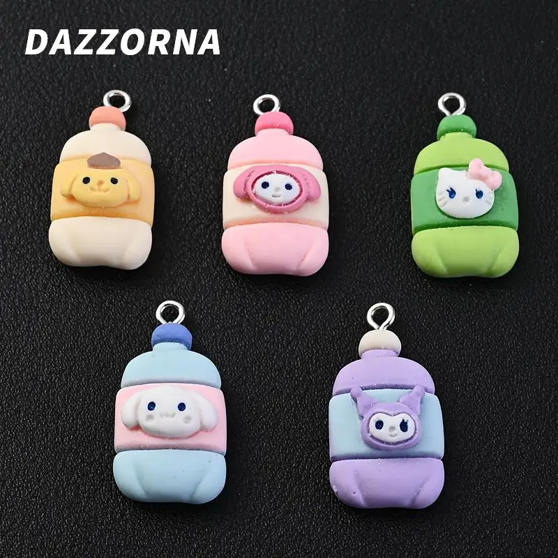 10 шт., декоративные подвески в виде бутылки из смолы, 14 х29 мм