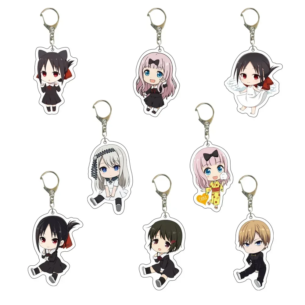 Аниме Фигурка Shinomiya Kaguya Shirogane Miyuk Fujiwara Chika Брелок для ключей Акриловый брелок