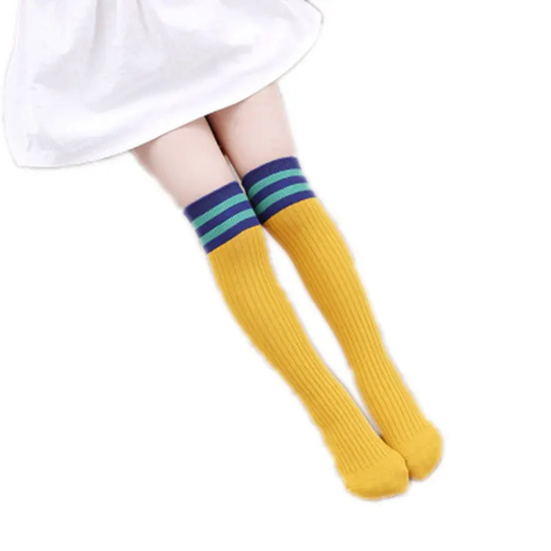 

Solid Children 2-10Y Socks Cotton Baby Girls Socks Soft Toddlers Long Socks For Kids Princess Knee High Socks for Girls Striped