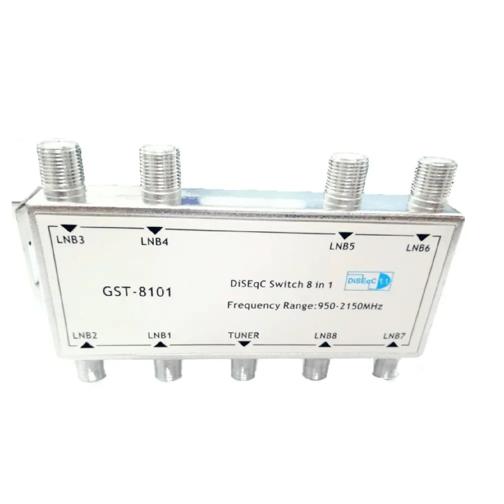 DS81 8 in 1 Satellite Signal DiSEqC Switch LNB Receiver Multiswitch Heavy Duty Zinc Die-cast Chrome Treated | Электроника
