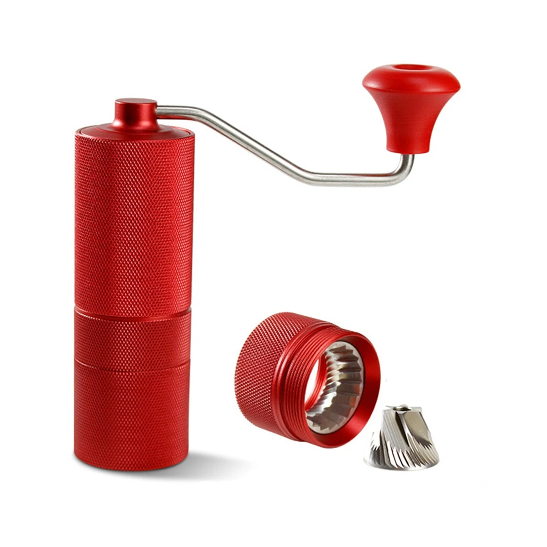 

Ручная кофемолка из нержавеющей стали с алюминиевым корпусом, портативная ручная кофемолка C