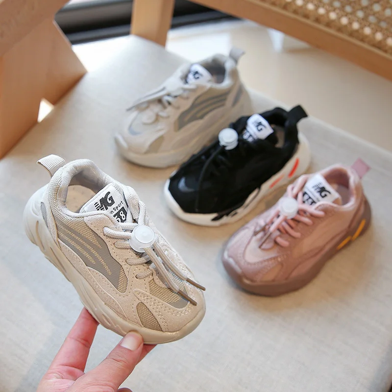 

Детские кроссовки для мальчиков и девочек, повседневная Нескользящая сетчатая дышащая мягкая спортивная обувь для бега, весна-осень