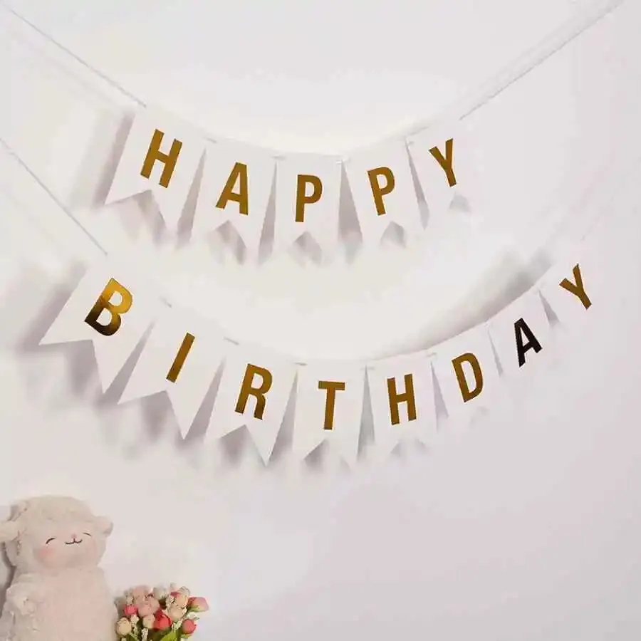 

Золотой флажок "Happy Birthday"