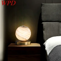 wpd nordic table lamp modern creative vintage brass desk light led glass ball decor for home living room bedroom bedside