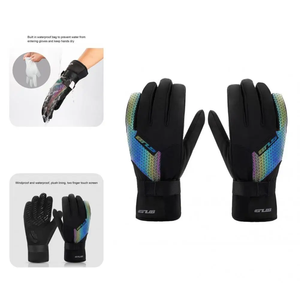 

1 Pair Winter Sport Gloves Useful Accessory Thicker Lining for Exercise Fingers Warm Gloves Full Finger Bicycle Gloves