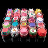 100pcs color printing muffin cases paper cups cake cupcake liner baking mold paper cake party tray cake decorating tool