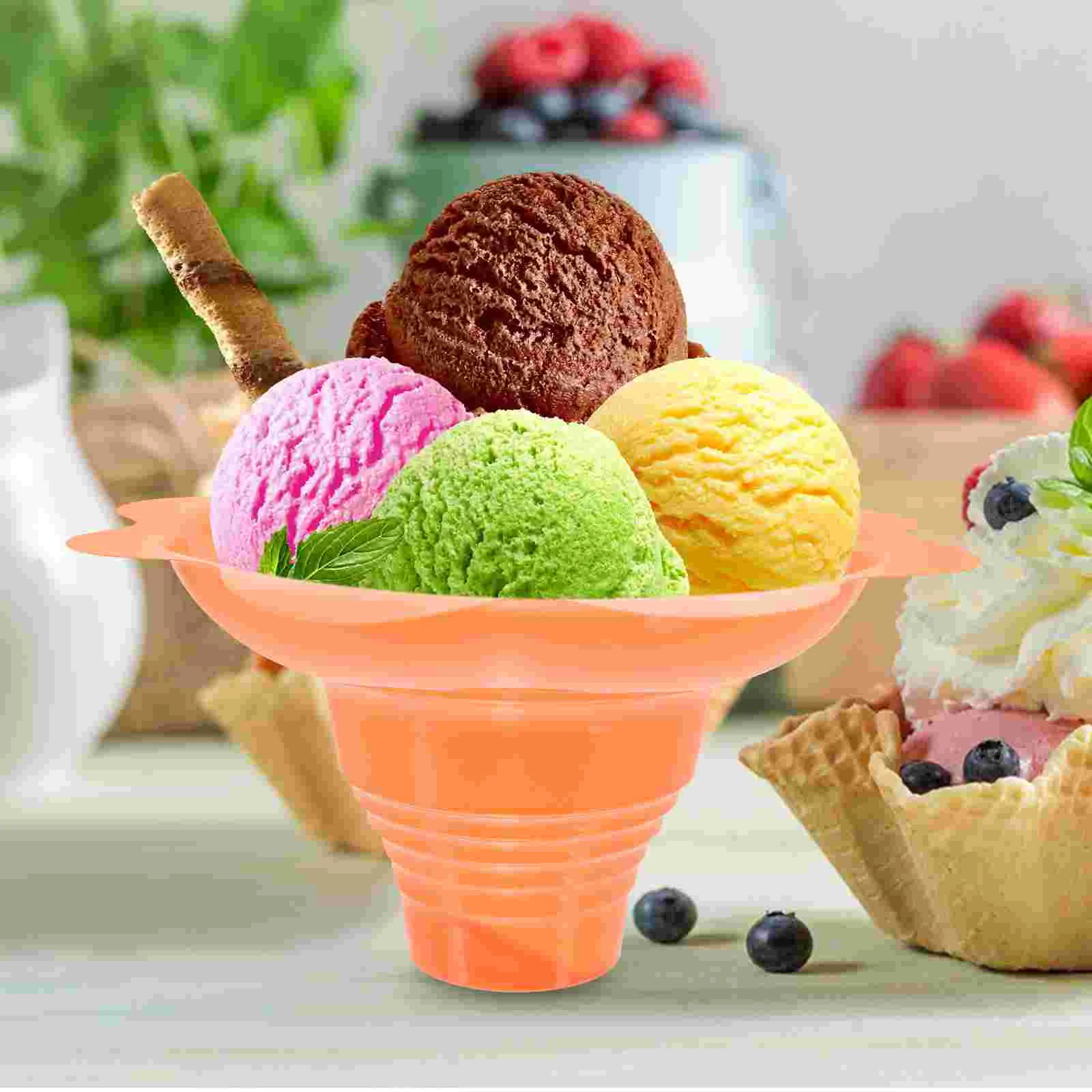 50 шт. чашка для льда в форме цветка (4 унций/250 мл оранжевого цвета) * десертные