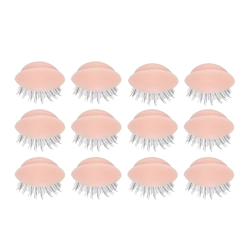 

6 Pairs Replacement Eyelids For Mannequin Head Eyelids Realistic Eyelids Silicone Practice Eyelash Training Eyelids