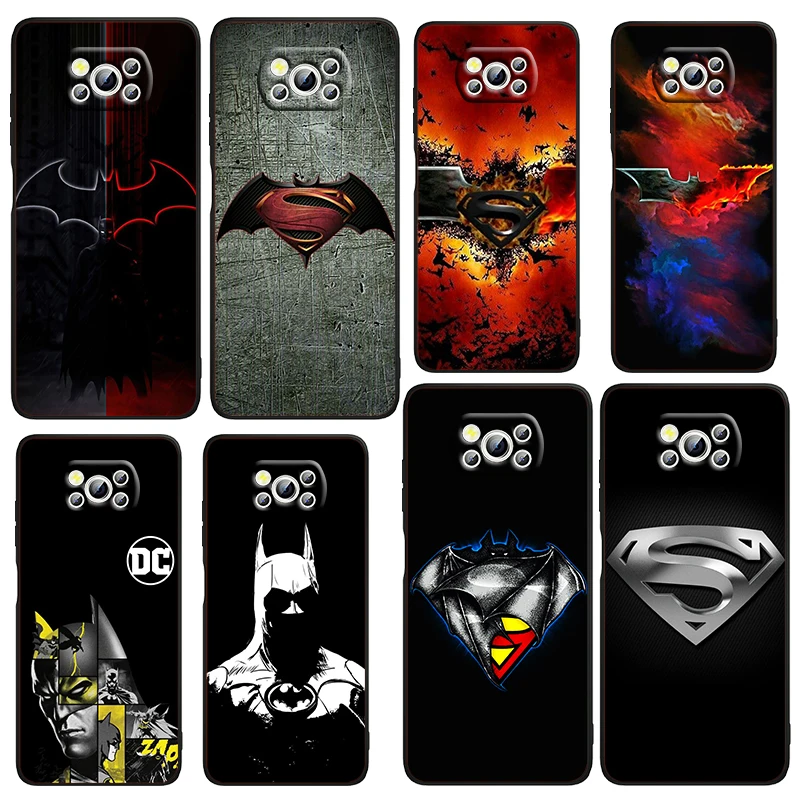 

Phone Case For Xiaomi Mi Poco X4 X3 NFC F4 F3 GT M5 M5s M4 M3 Pro C40 C3 5G Funda Batman Superhero Superman Art Black Soft Cover