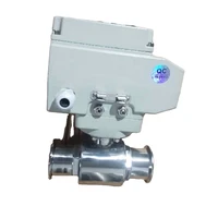 ss304 2 triclamp straight ball valve with electric actuator 220v ac
