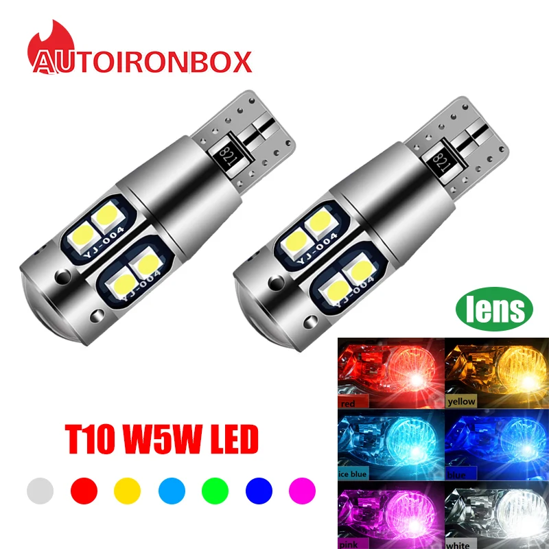 

2 шт. T10 Led Canbus 6000K белый T10 W5w светодиодные лампы DRL Поворотная ширина парковки внутренний купольный светильник лампа для чтения автомобильный...