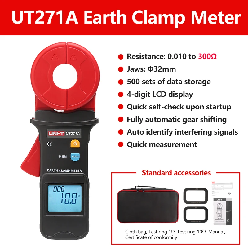 

UNI-T Тестер сопротивления заземления UT271B