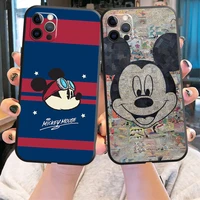 disney mickey mouse phone case for iphone x xs xr xs max 11 11 pro 12 12 pro max for iphone 12 13 mini soft funda coque black