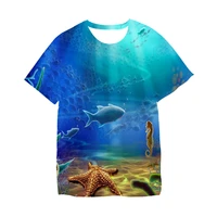 cool blue sea shark series new baby childrens game t shirt clothing cartoon print 3d short sleeve harajuku t shirt for 3 14 y