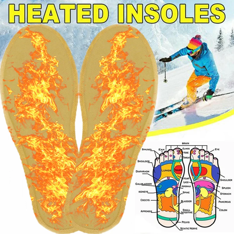 

1Pair Winter Disposable Heated Insoles 12-Hour Self-Heating Breathable Foot Warmer Long Lasting Heating Shoes Pads for Men Women