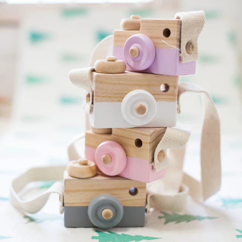 Mini cámara de madera colgante Montessori Para Niños, Juguetes bonitos Para Niños,...