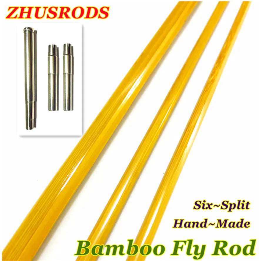 

ZHUSRODS Bamboo Fly Rod Blanks + Nickel silver ferrule 6'0" / 6'6" / 7'0" / 7'6" / 8'0" / 2~Sectio 2-Tips