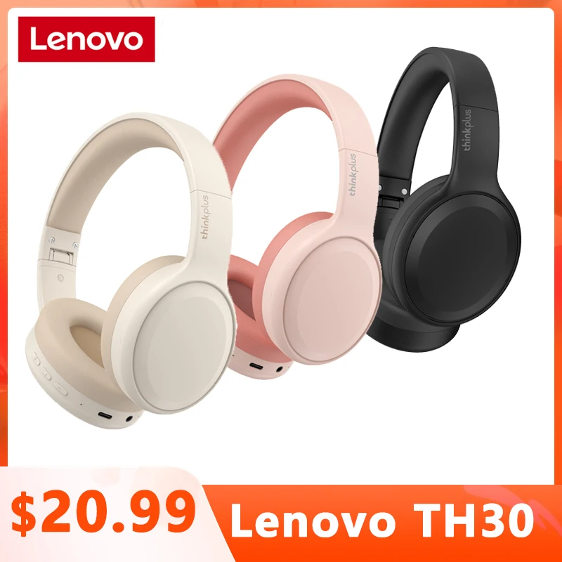 

Original Lenovo TH30 Gaming Wireless Headphones Bluetooth Earphones 5.0 Foldable Headset Sport Fone Bluetooth Earbuds New 2023