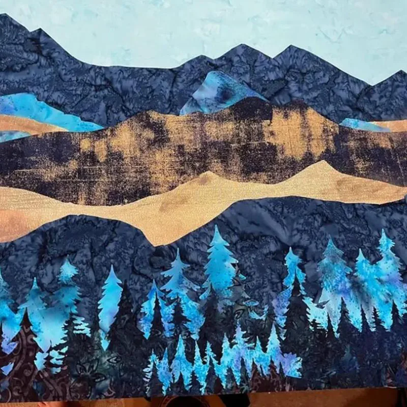 Трафареты зеленого соснового леса для самостоятельной покраски стен