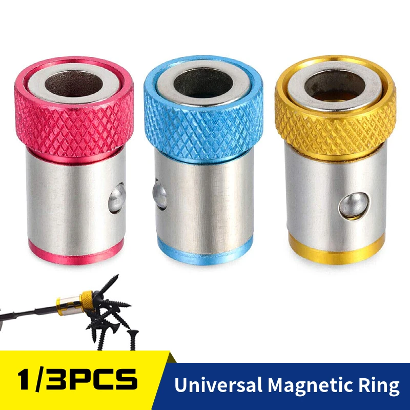 

Alloy Magnetic Screw Ring Metal Strong Magnetizer Removable Screwdriver Bits for 1/4 Inch Hex Double End Screwd Screwdriver Bits