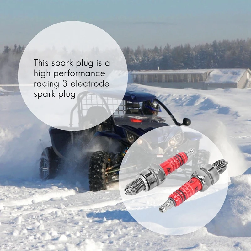 Комплект из 2 гоночных 3 электроды свечи зажигания A7tc для 50 куб. См 110 125 150 Atv Скутер