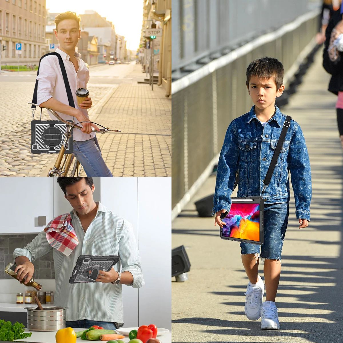 Чехол для iPad Pro 11 4th 3th 2th 1th Shock Tablet Cover Air 5 4 10 9 со встроенной подставкой ремешком рук