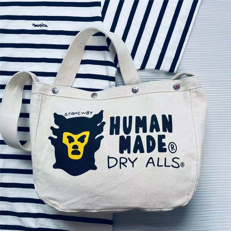 

New HUMAN MADE Fashion Bag Men 1:1 Human Made Monkey Head Shoulder Messenger Bag Vintage Couple Canvas Casual Bag Women gym