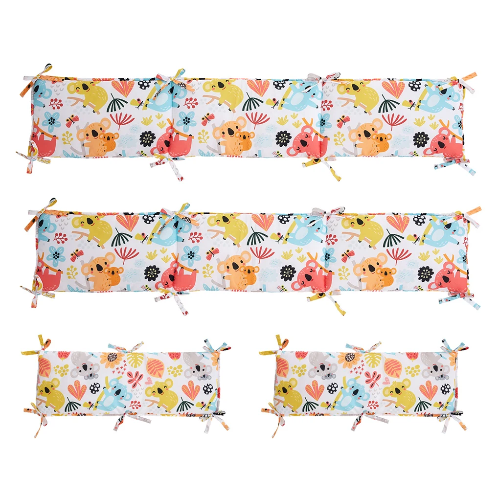 

4Pcs Baby Crib Bumper Toddler Soft Bed Anti-collision Protector Pad Reusable Padded Liners Bumpers Kit for Type 3