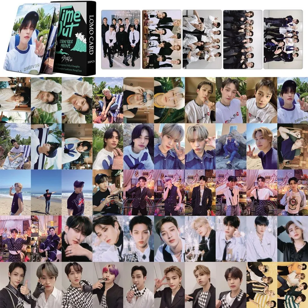 Фото 55 шт./компл. Kpop Stray Kids Lomo Cards ODDINARY, новый альбом для мальчиков, фотокарты Straykids, открытка для фанатов, коллекция №1
