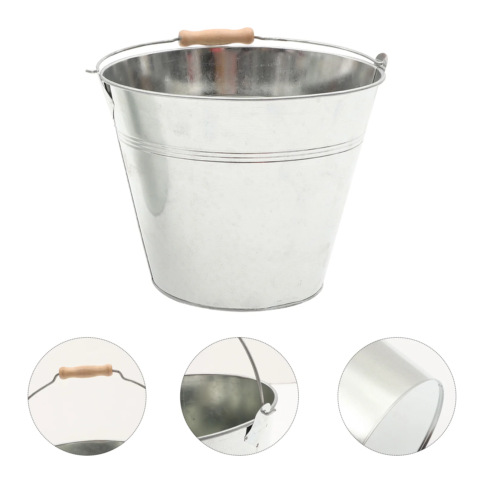

Metal Fireplace Ash Bucket Galvanized Trash Can Lid Incinerator Burn Barrel Coral Container Food Holder Practical Charcoal box