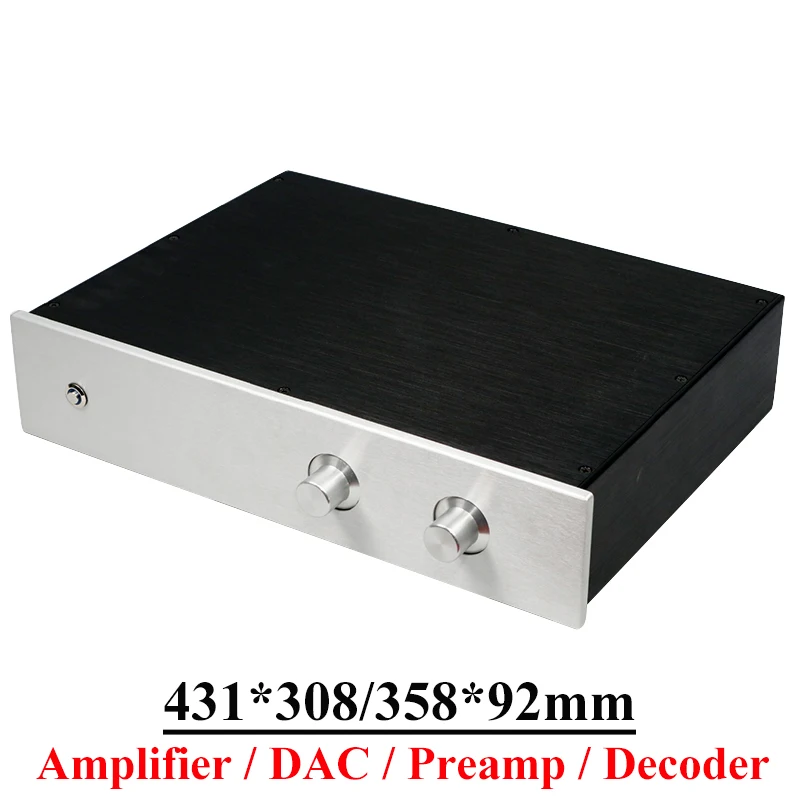 

431*308*92mm 431*358*92mm All Aluminum Power Amplifier Chassis Tube Preamplifier Case DAC Decoder Enclosure Diy Audio Shell