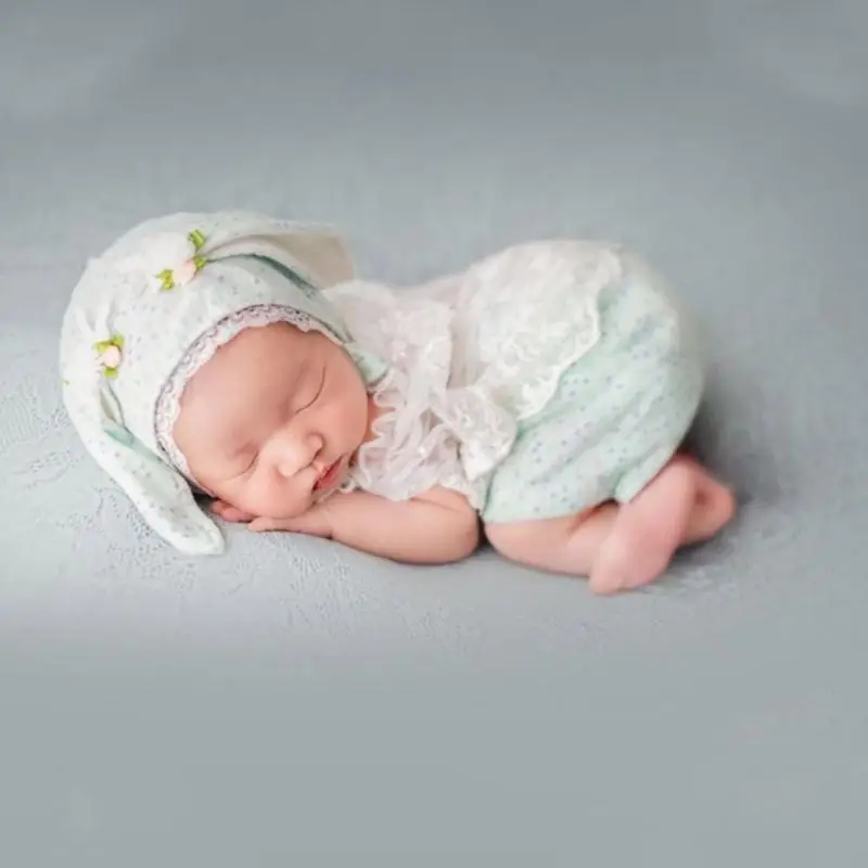 Фото 3pc/set Baby Photoshoots платья юбка из тюля животное ушная шляпа хлопковые новорожденные шорты L8rb №4