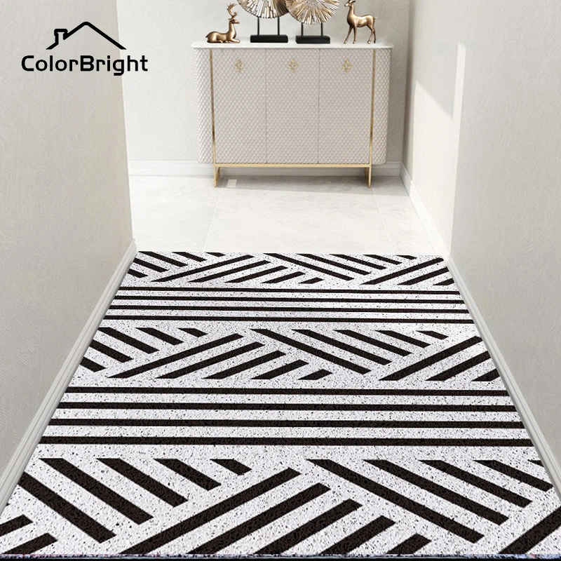 

ColorBright Geometric Printed Doormat Home PVC Floor Entrance dust-proof foot mat Carpet Living Room Non-Slip Door Rug