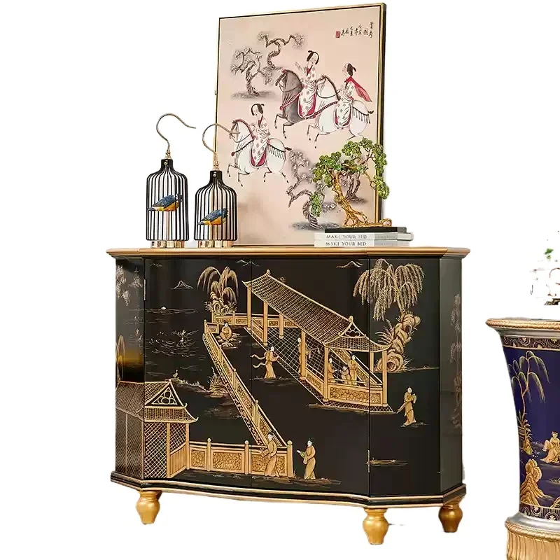 * 1Новый китайский черный золотой окрашенный французский средневековый персонаж