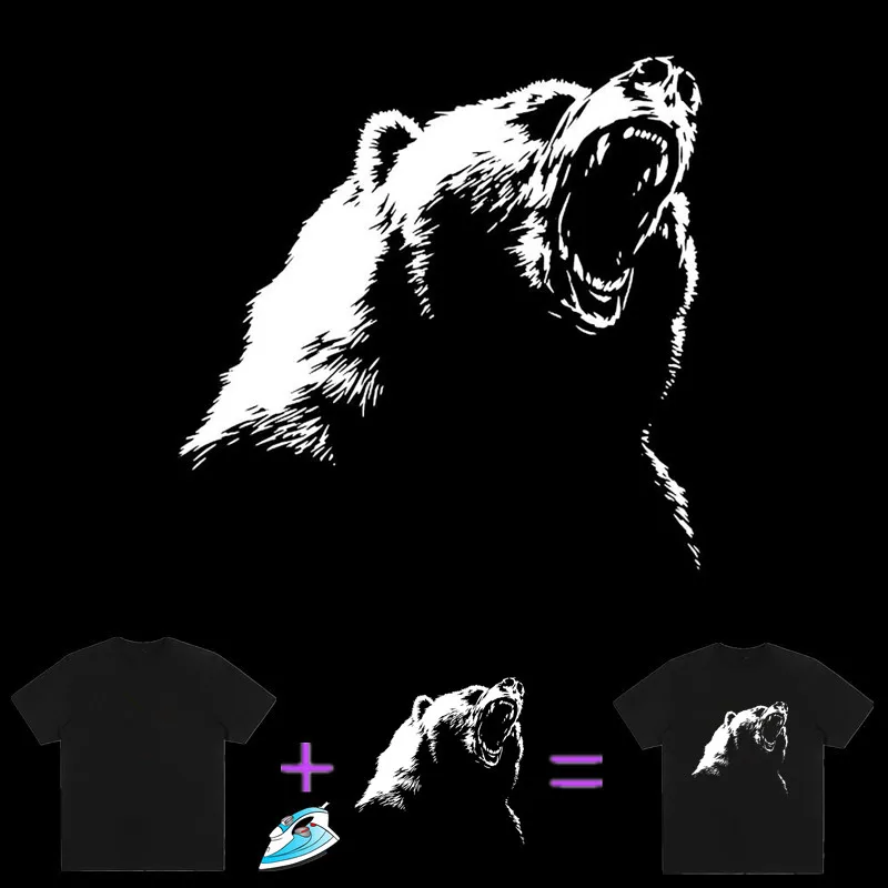 Теплопередающие нашивки из ПВХ флуоресцентный медведь сделай сам наклейки на