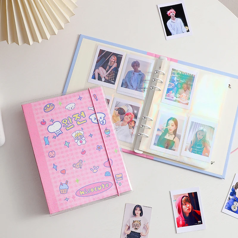 

1Pc Kawaii A5 Binder Kpop Idol Pictures Storage Book Card Holder Chasing Stars Photo Album Photocard Collect Book School Station