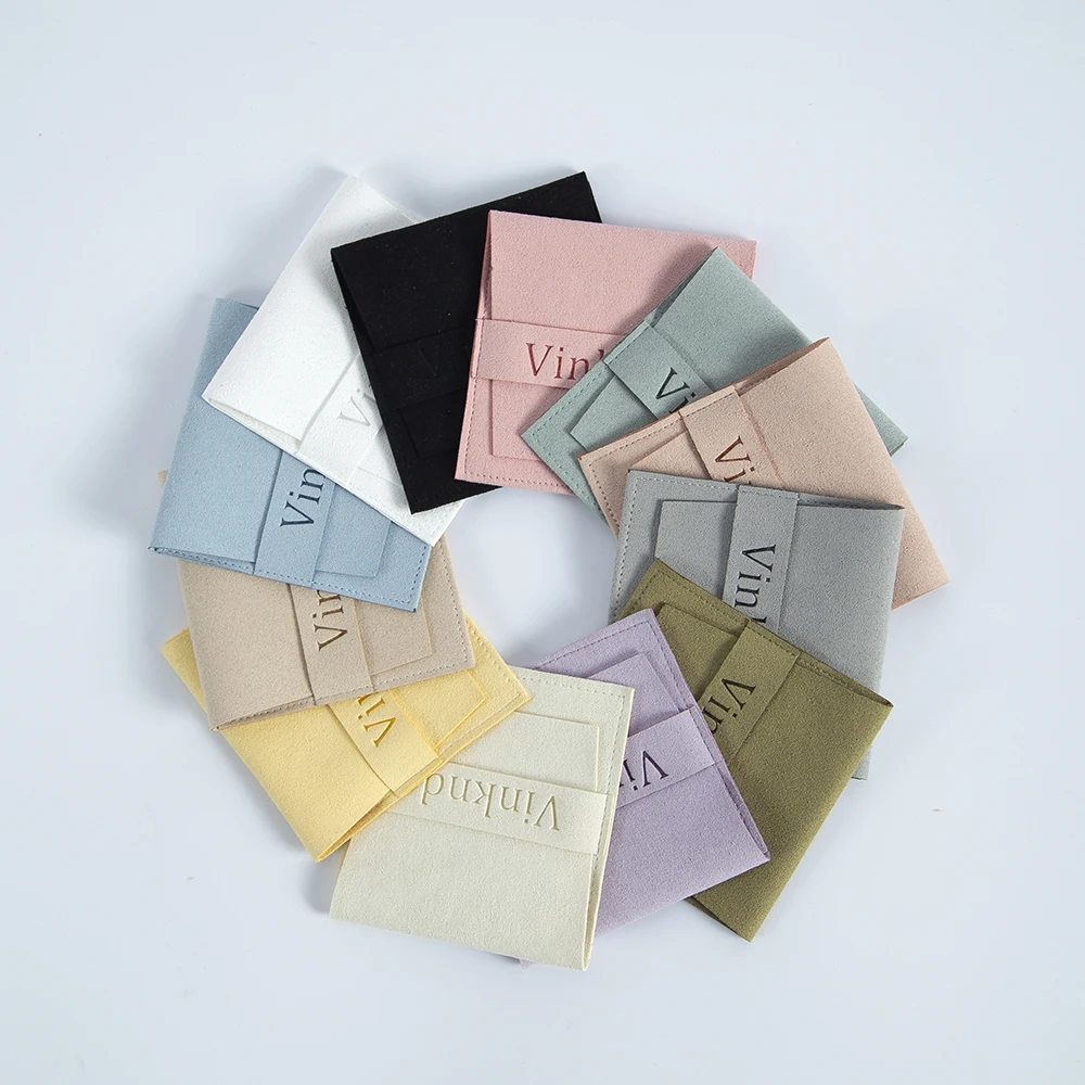 100pcs/Lot Gray Microfiber Small Gift Bags Custom Logo 12x12cm Jewelry Rings Earrings Organizer Pouch Wedding Favor Candy Bag