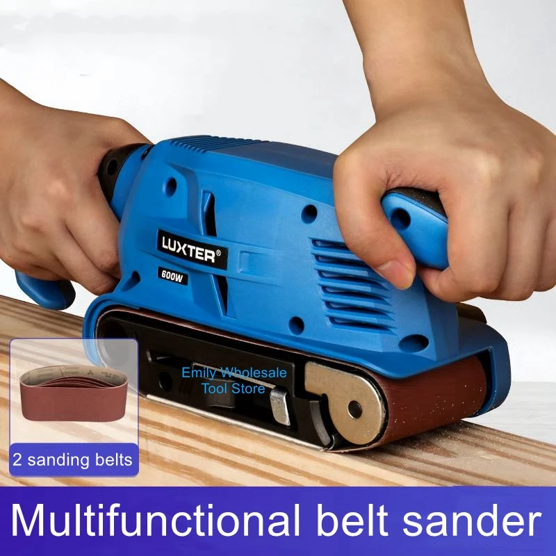 Enlarge Portable belt sander speed control sander metal polishing machine small desktop tank sandpaper machine woodworking sander