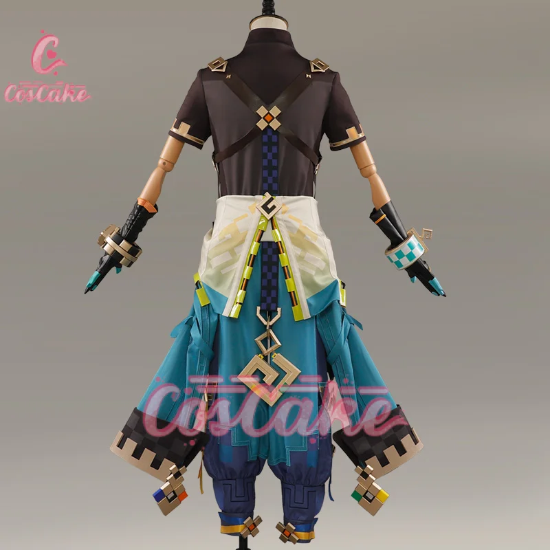 Genshin Impact Kinich Косплей Костюм Парик Turnfire Hunt Униформа Серьги Повязка Для Волос