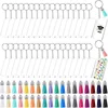 90/120Pcs Diy Keychain Multi-coloured Tassel Pendant Round Acrylic Key Chain Metal Keychain Ring Set Wholesale Accessories 5