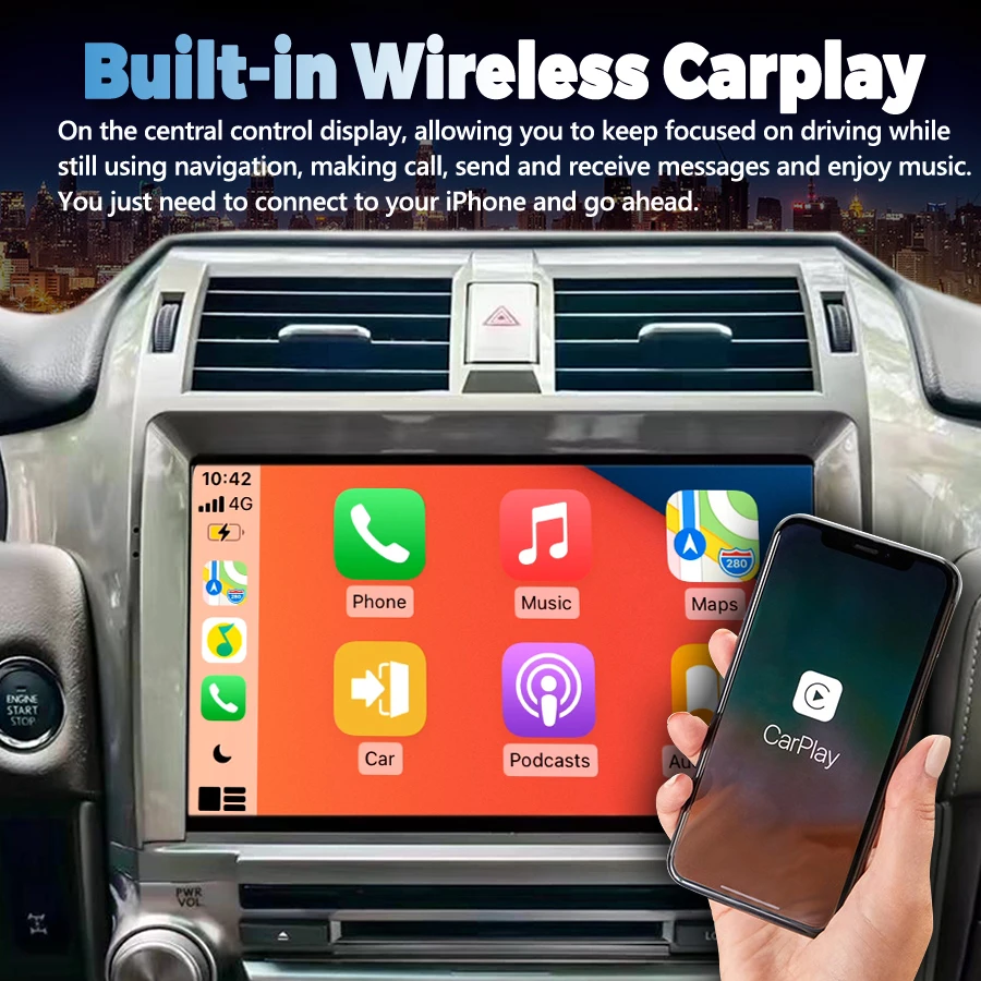 Android 2K Qled экран для Lexus GX400 GX460 2010-2020 беспроводной Carplay GPS-навигация автомобильный