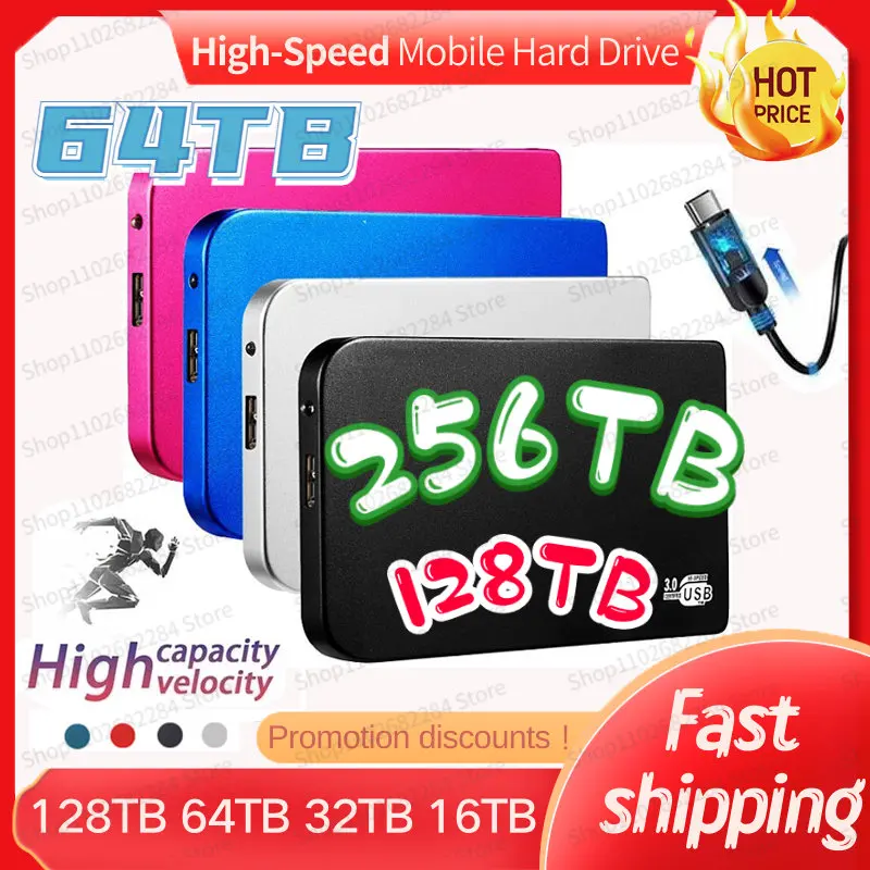 

Оригинальный высокоскоростной портативный внешний твердотельный жесткий диск 128/4 ТБ, usb интерфейс, HDD, мобильный жесткий диск для ноутбука/телефона